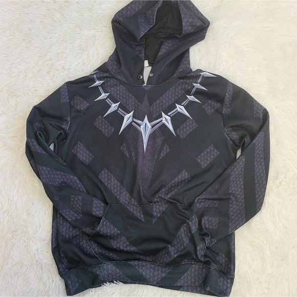 Men's Marvel Black Panther Comic Character Logo Hoodie SZ XL - Picture 13 of 13